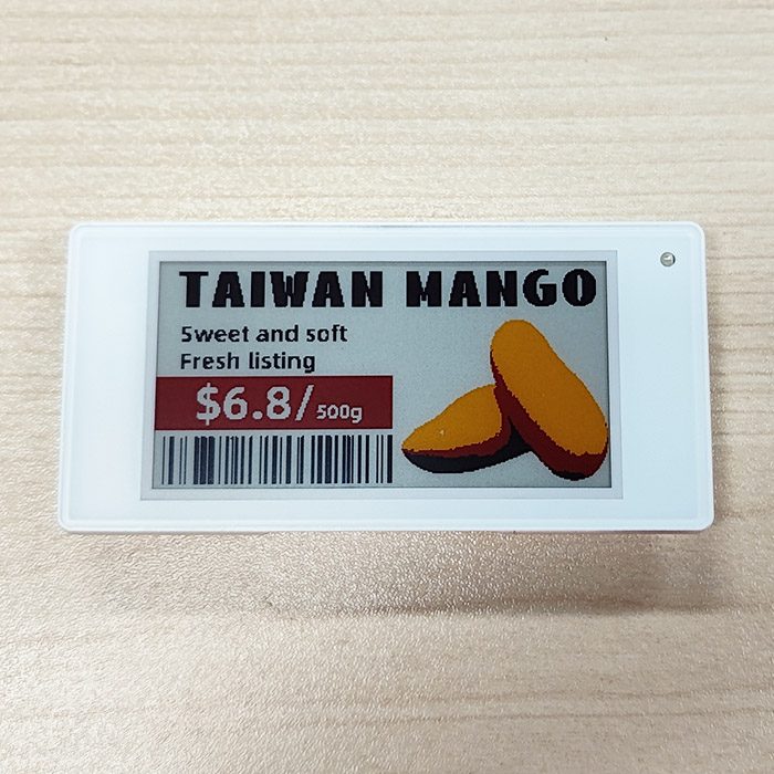 2.66 英寸 4 色电子零售标签显示屏 颜色 黑色 白色 红色 黄色